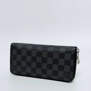 Louis Vuitton Black Damier Graphite Zip Around Wallet